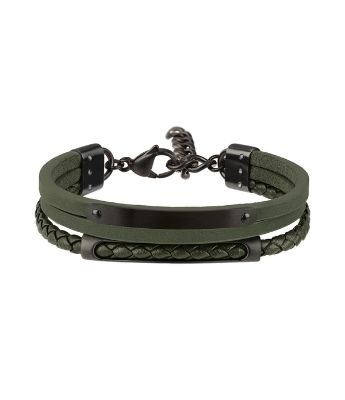 BREIL BRACCIALE B MIX IN PELLE VERDE E ACCAIO TJ3089